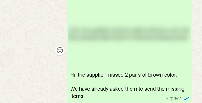 Customer informed that two pairs of brown shoes were missing