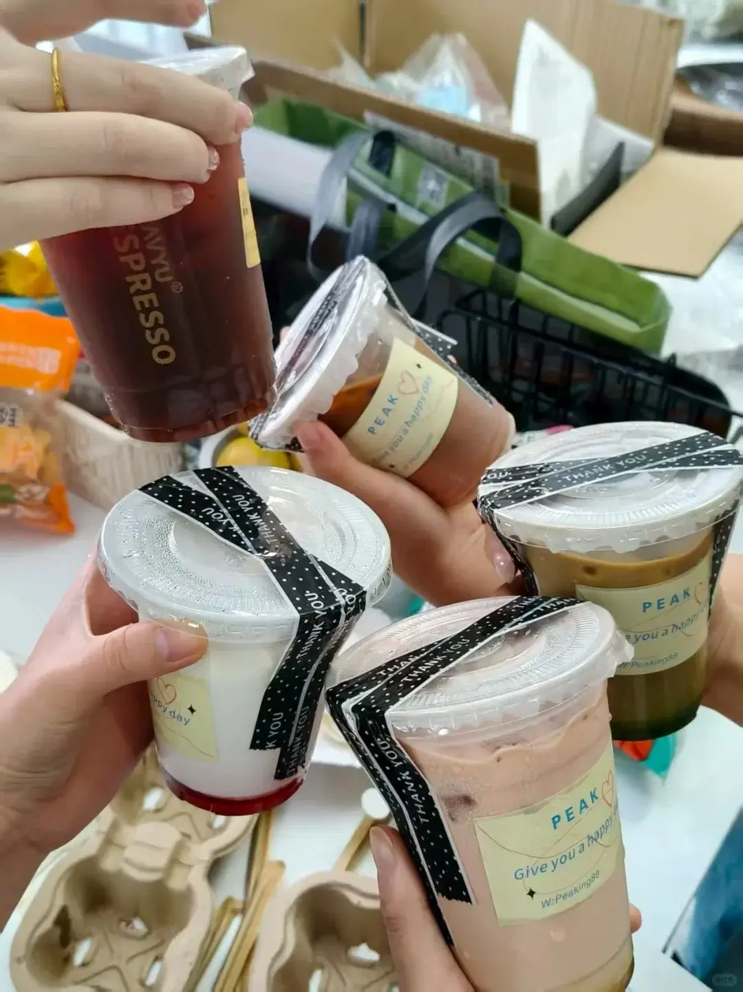 Milk tea provided every afternoon for the TruePriceAgent team