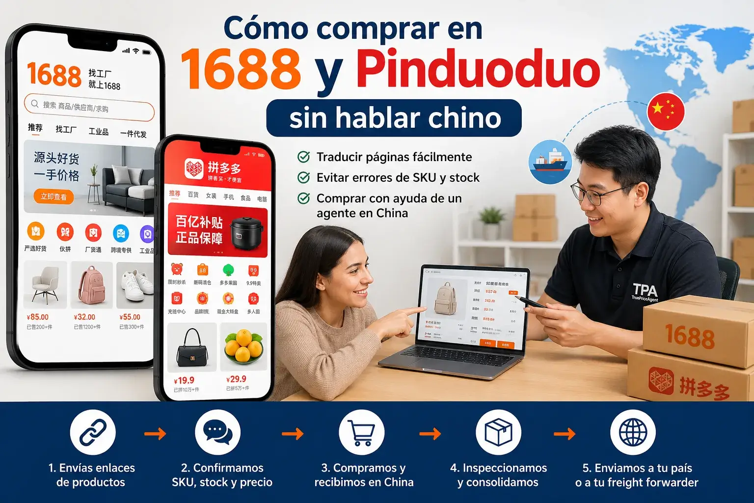 Cómo comprar en 1688 y Pinduoduo sin hablar chino con ayuda de un agente de compras en China