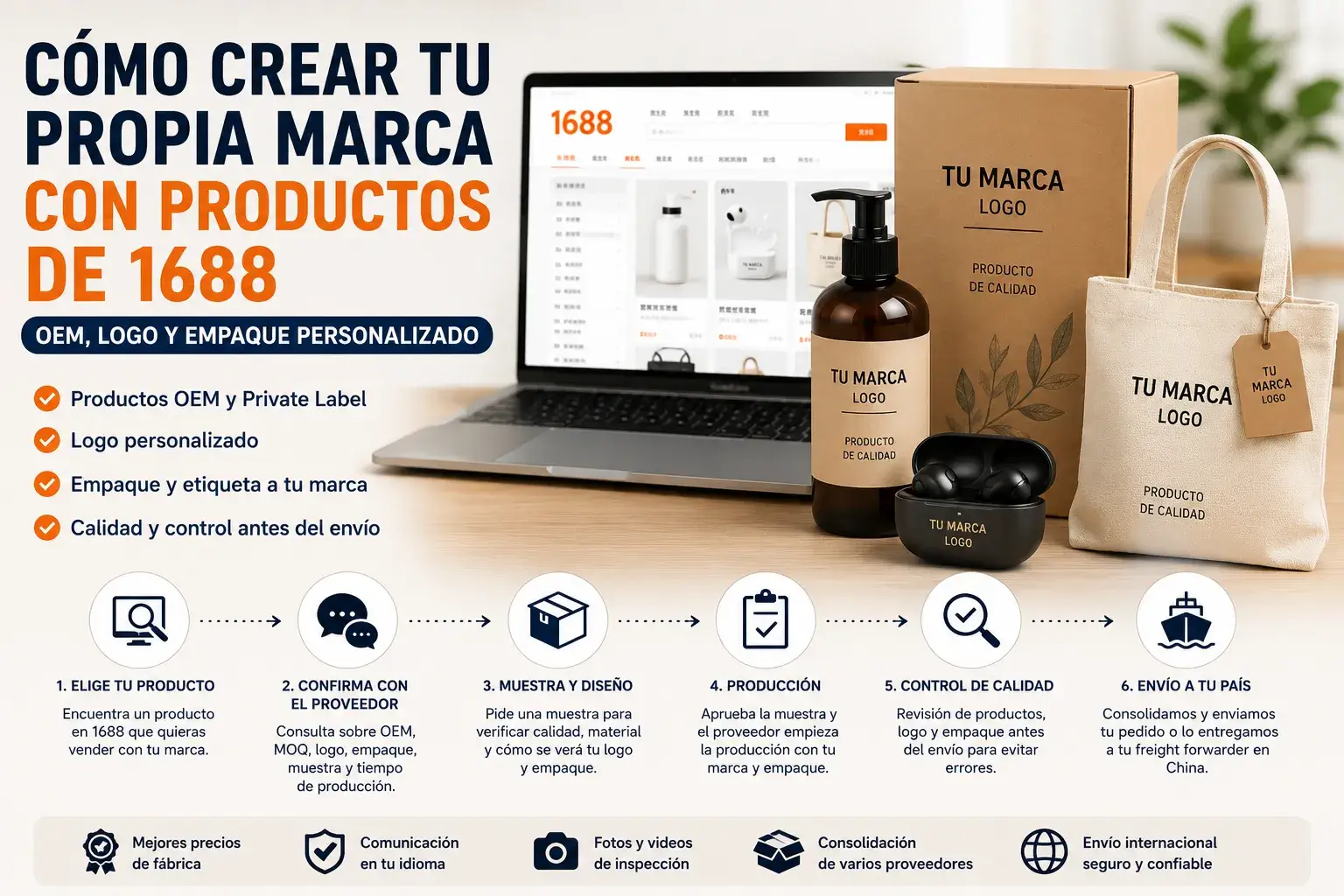 Cómo crear tu propia marca con productos OEM de 1688, logo y empaque personalizado