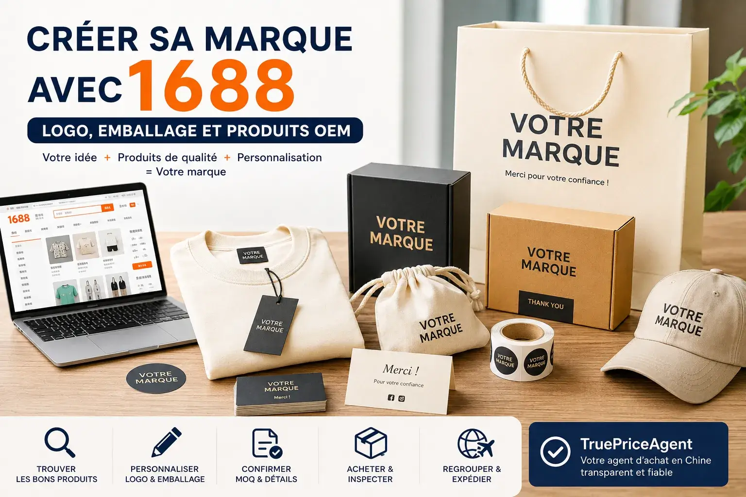 Créer sa marque avec 1688 logo emballage personnalisé et produits OEM en Chine